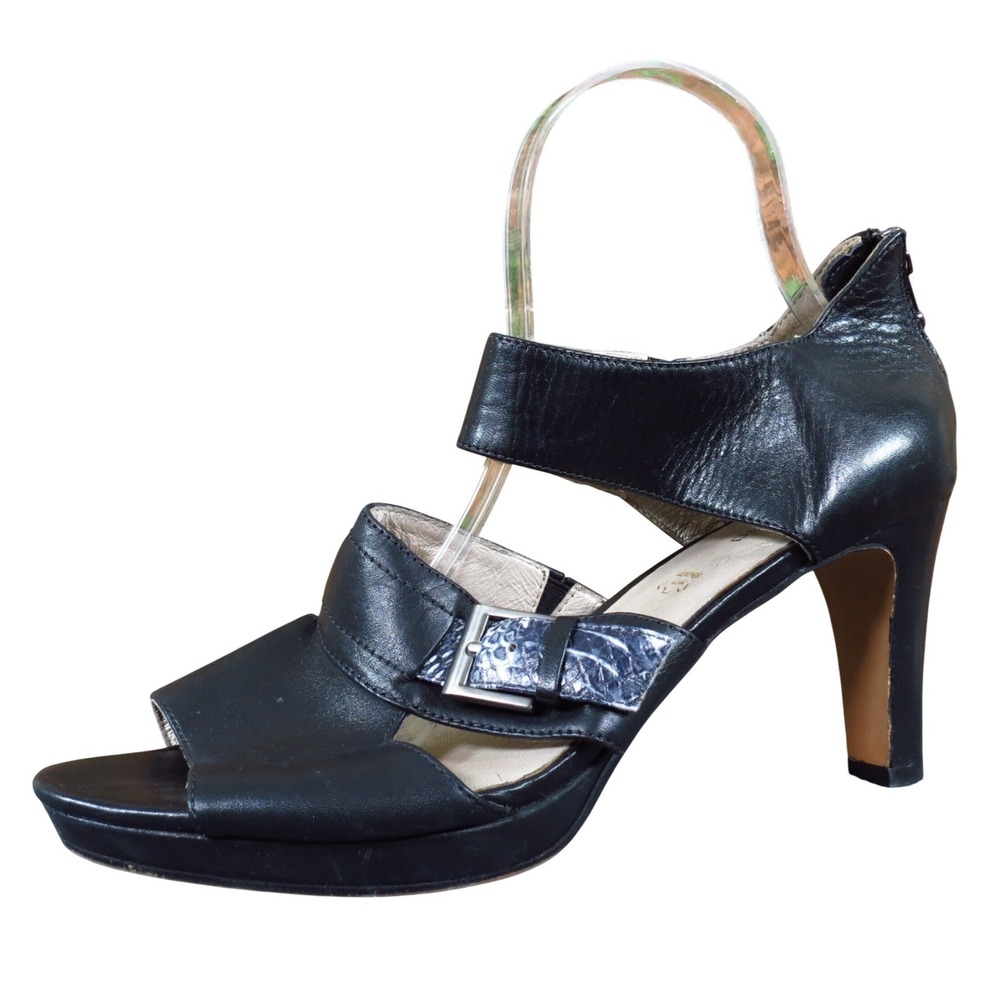 Blondo Bibi Women's Heeled Sandals Size 9 Black Leather Ankle Strap Dress